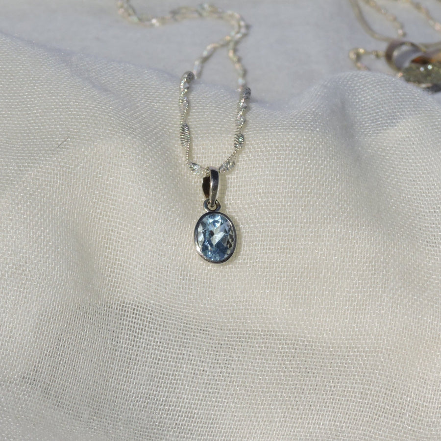 Blue Topaz Oval Pendant