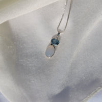 Blue Topaz and Moonstone Pendant