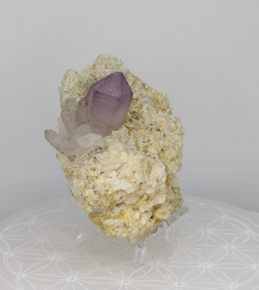 Brandberg Amethyst on Matrix with Quartz Cluster – Namibia