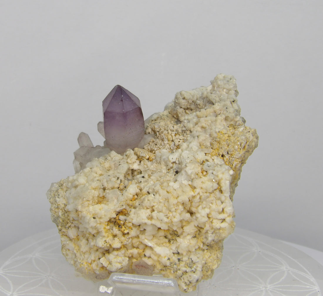 Brandberg Amethyst on Matrix with Quartz Cluster – Namibia