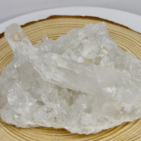 Natural Clear Quartz crystal cluster with elongated bridge formation