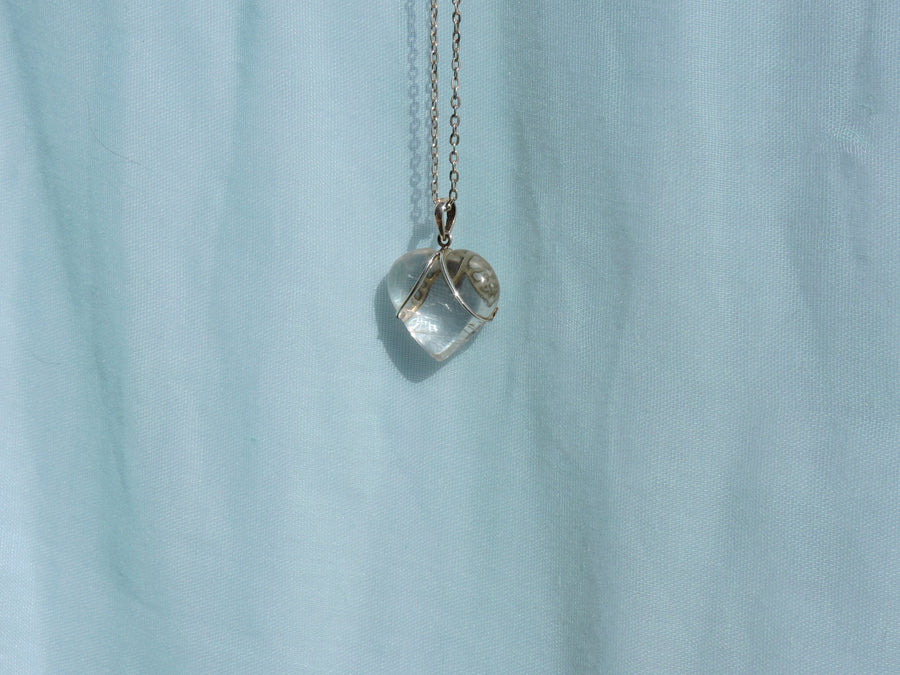 Clear Quartz Heart Pendant