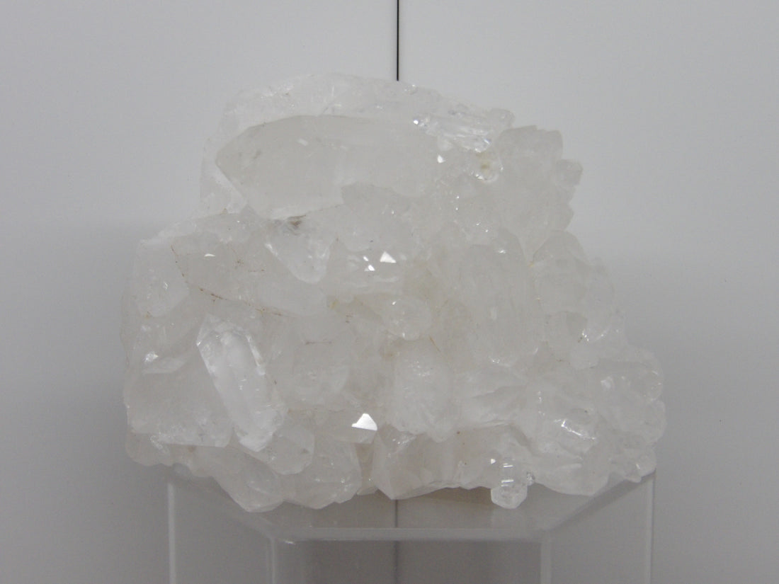 Large Clear Quartz cluster with reflective faces and layered formations
