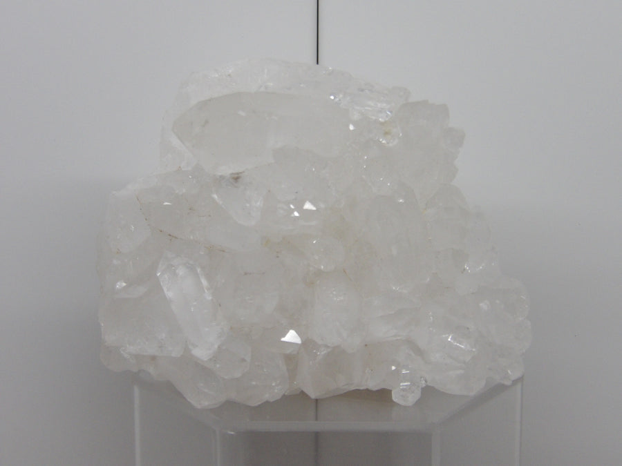 Large Clear Quartz cluster with reflective faces and layered formations