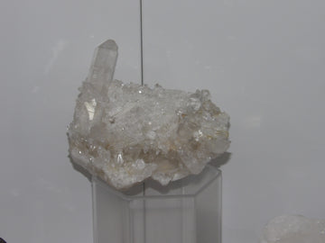 Natural Clear Quartz cluster with long terminated points and bright shimmer
