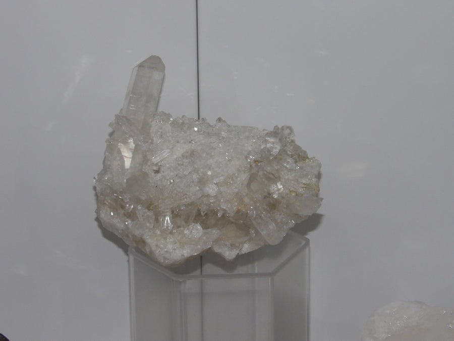 Natural Clear Quartz cluster with long terminated points and bright shimmer