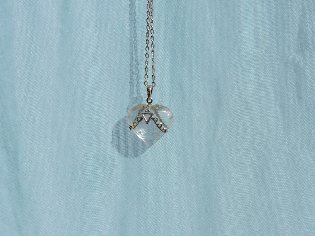 Clear Quartz Heart Pendant