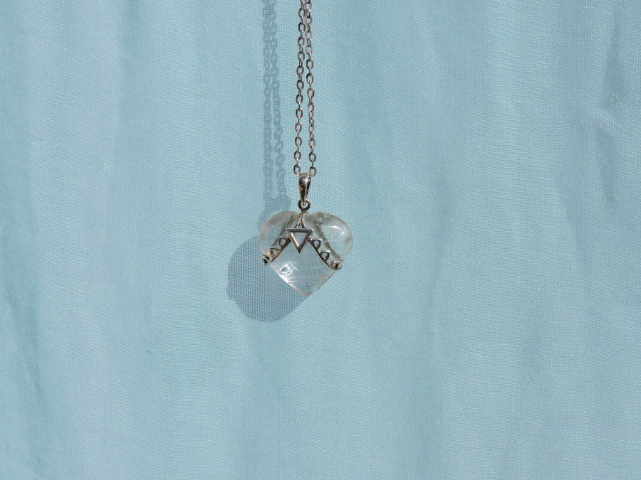 Clear Quartz Heart Pendant