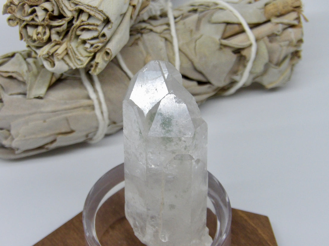 Clear Quartz Point with Chlorite Inclusion