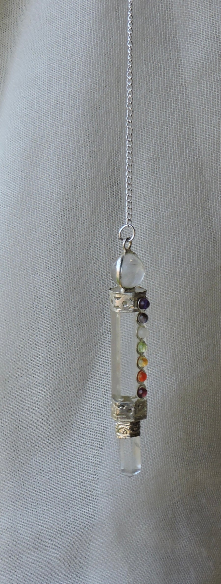 ✨ Chakra Energizer Wand Pendulum – Choose Clear Quartz or Amethyst ✨