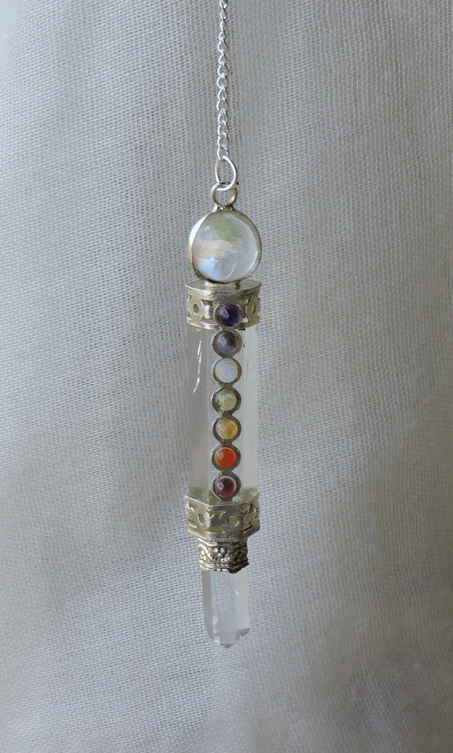 ✨ Chakra Energizer Wand Pendulum – Choose Clear Quartz or Amethyst ✨