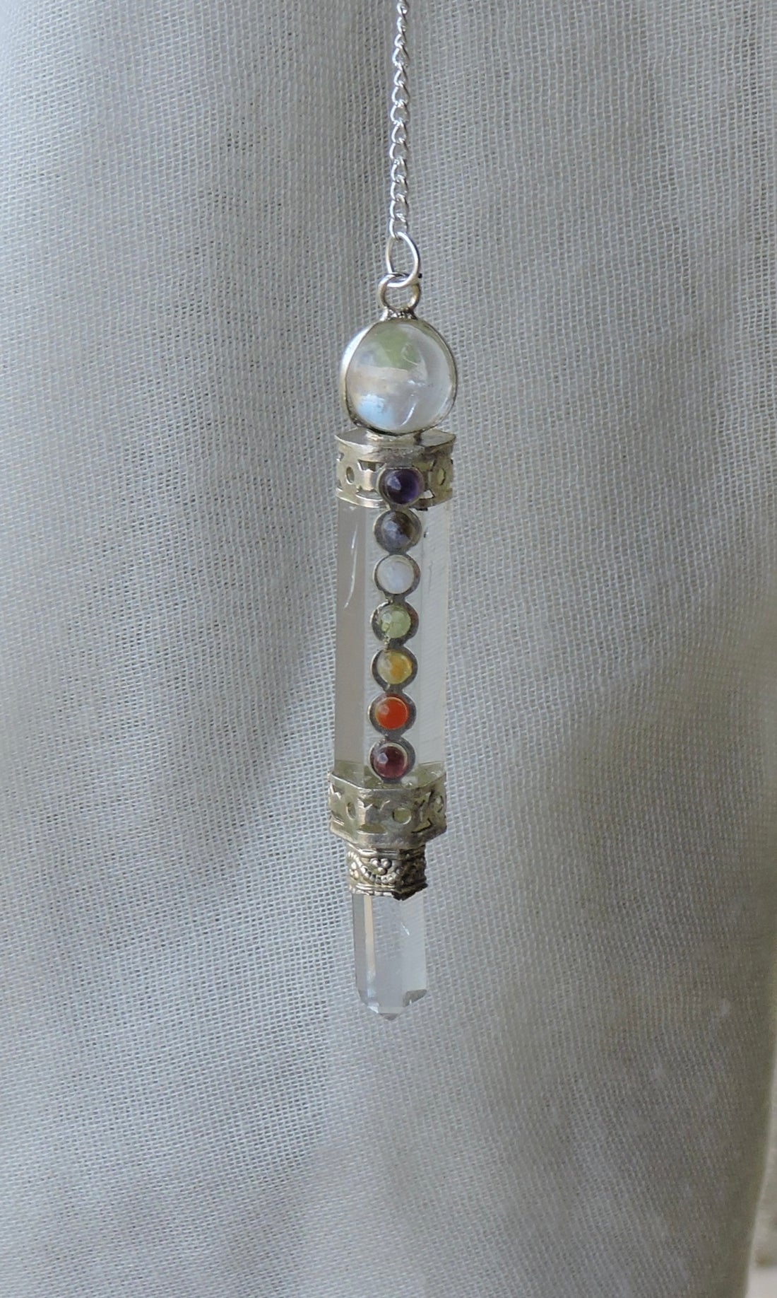 ✨ Chakra Energizer Wand Pendulum – Choose Clear Quartz or Amethyst ✨