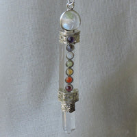 ✨ Chakra Energizer Wand Pendulum – Choose Clear Quartz or Amethyst ✨