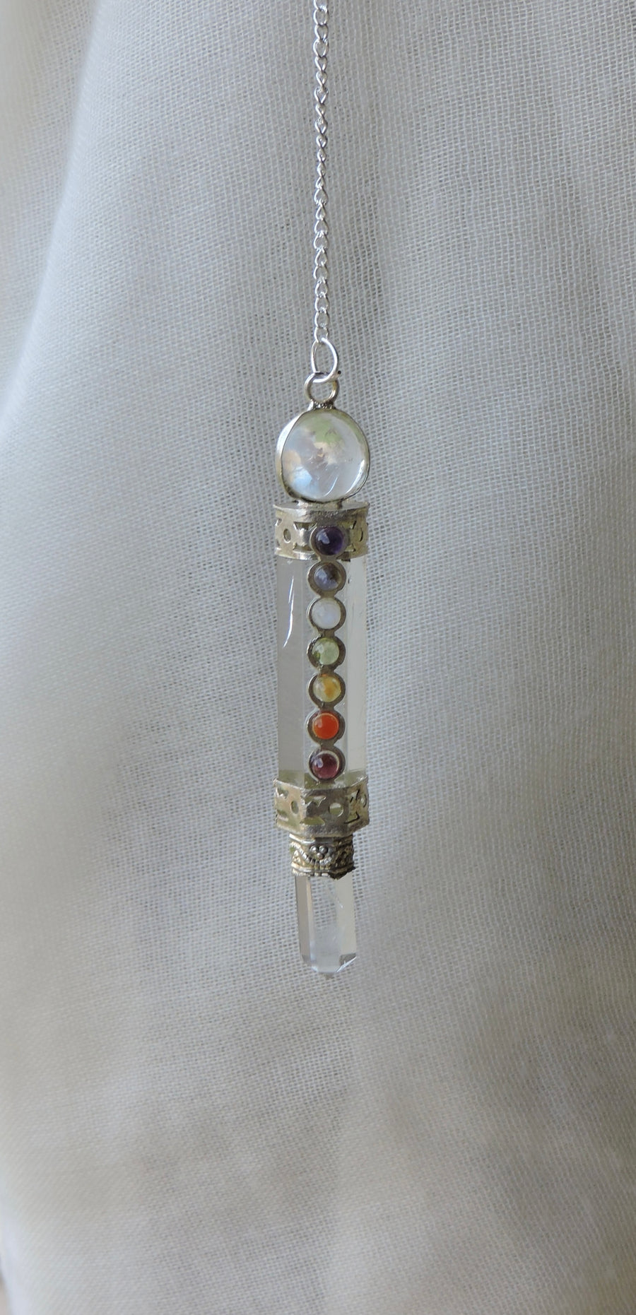 ✨ Chakra Energizer Wand Pendulum – Choose Clear Quartz or Amethyst ✨