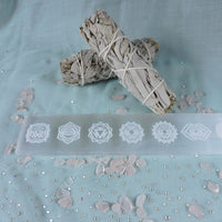 Selenite Charging Plate with Chakras - 8" (Price Per Piece)