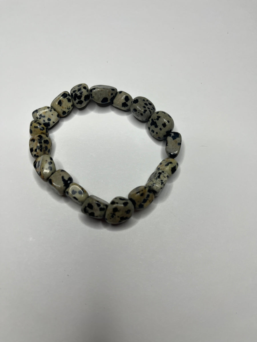 Dalmatian Stone Stretch Bracelet (Price Per Piece)