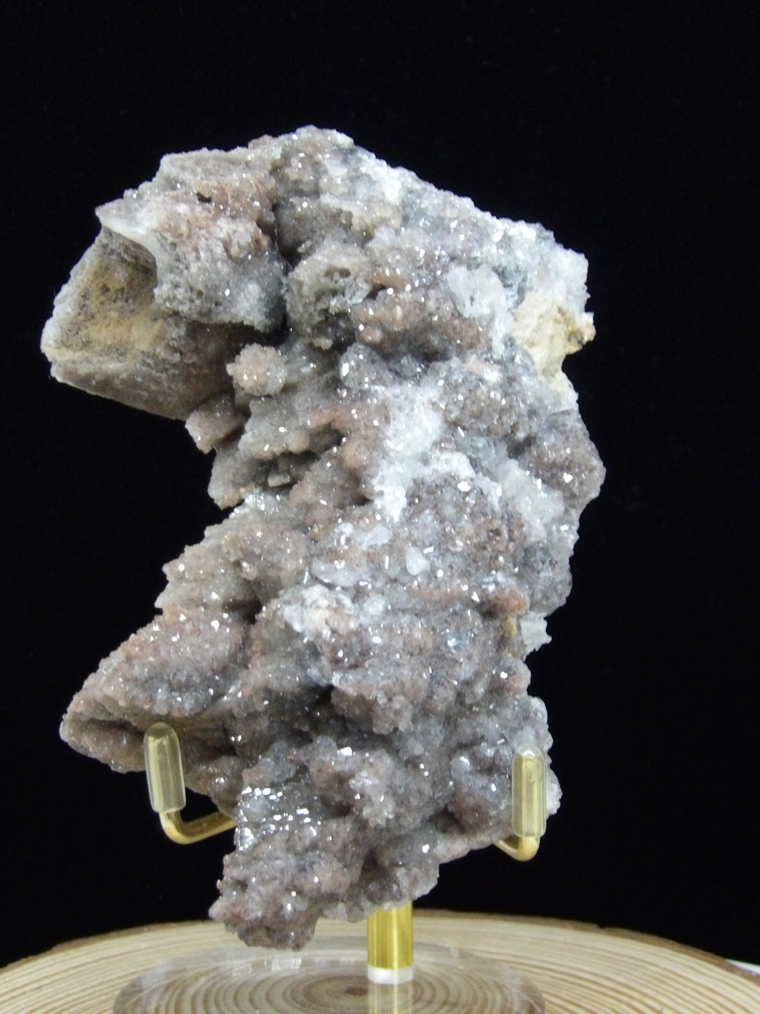 Dogtooth calcite with sparkling druzy quartz from West Camp, Santa Eulalia District, Chihuahua, Mexico