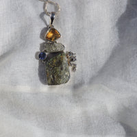 Dragon Pendant - Labradorite - Citrine - Pyrite - Iolite Pendant