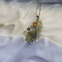 Dragon Pendant - Labradorite - Citrine - Pyrite - Iolite Pendant