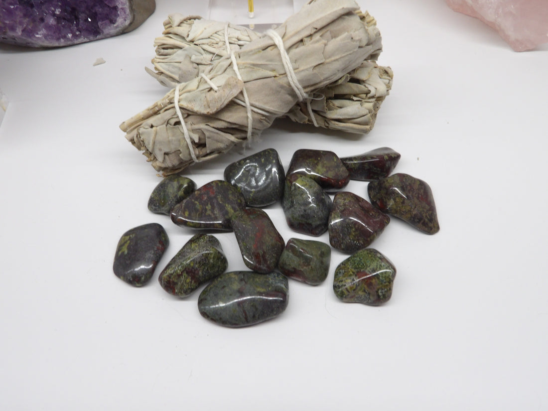 green and red jasper epidote, dragon stone
