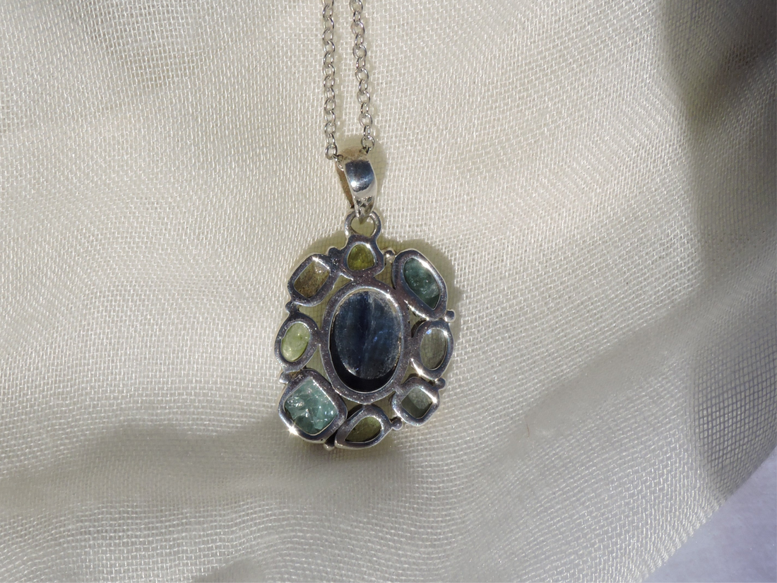 Multi-Gemstone Pendant – A Symphony of Serenity and Elegance