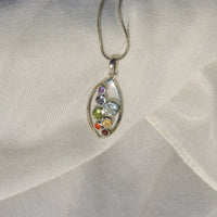 Gemstone and Silver Teardrop Pendant