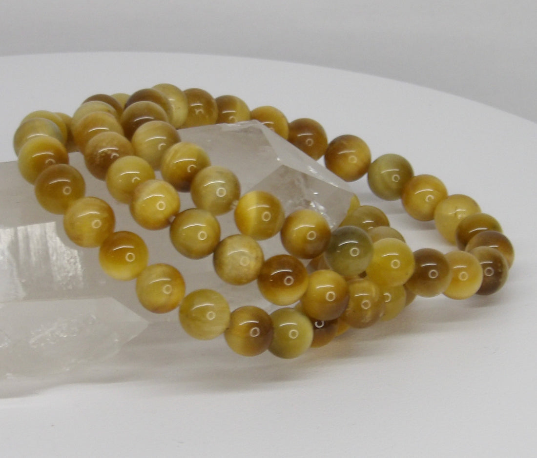 Golden Tiger’s Eye Bracelet | 10mm Natural Gemstone Stretch Bracelet