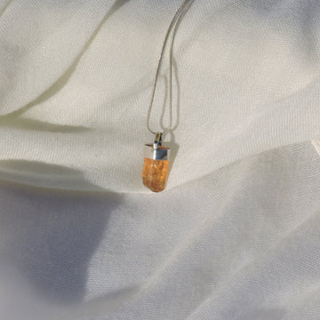 Rough Golden Topaz Pendant