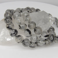 High-Quality Tourmalinated Quartz Bracelet | 10–11mm Natural Gemstone Beads