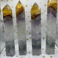 Rainbow Fluorite - Yellow Tipped Towers - (Price Per Piece)