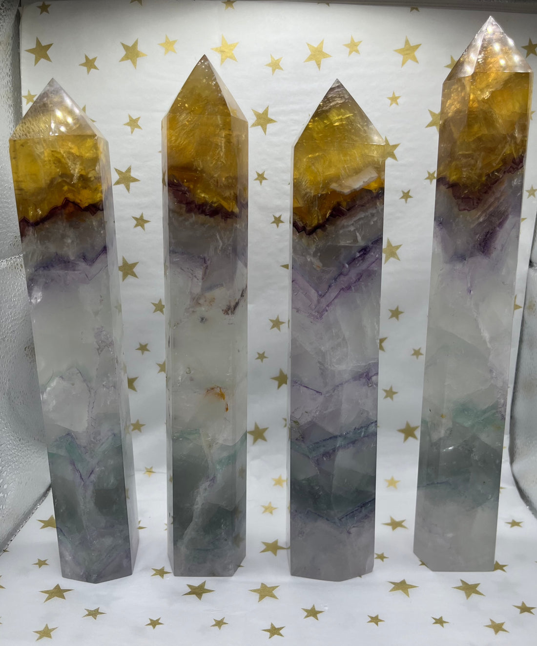 Rainbow Fluorite - Yellow Tipped Towers - (Price Per Piece)