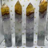 Rainbow Fluorite - Yellow Tipped Towers - (Price Per Piece)