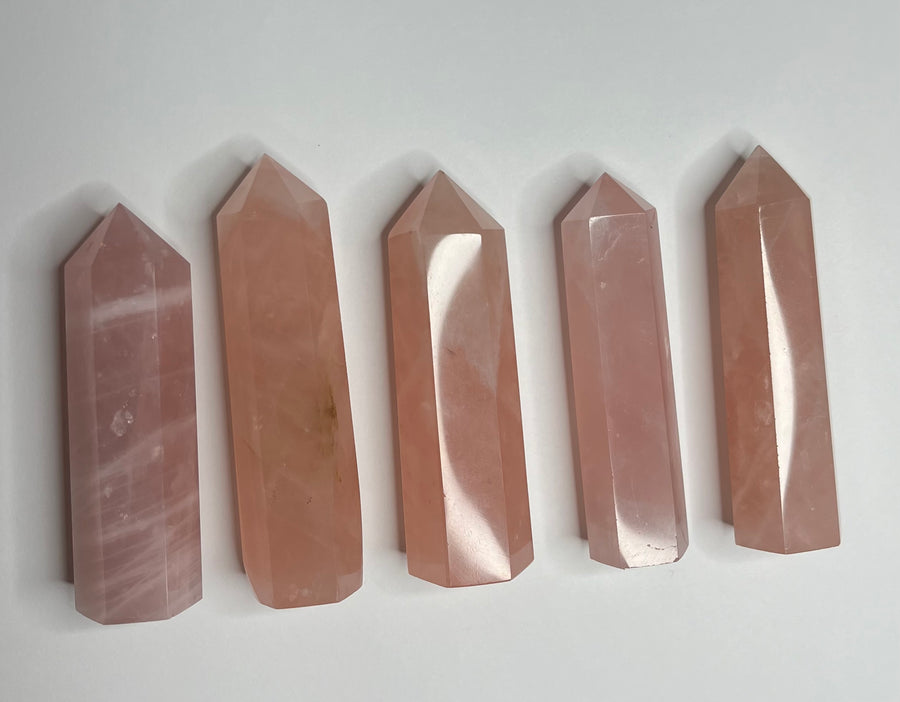 Rose Quartz Towers - Deep Pink (80g - 115g) (Price Per Piece) - From Madagascar