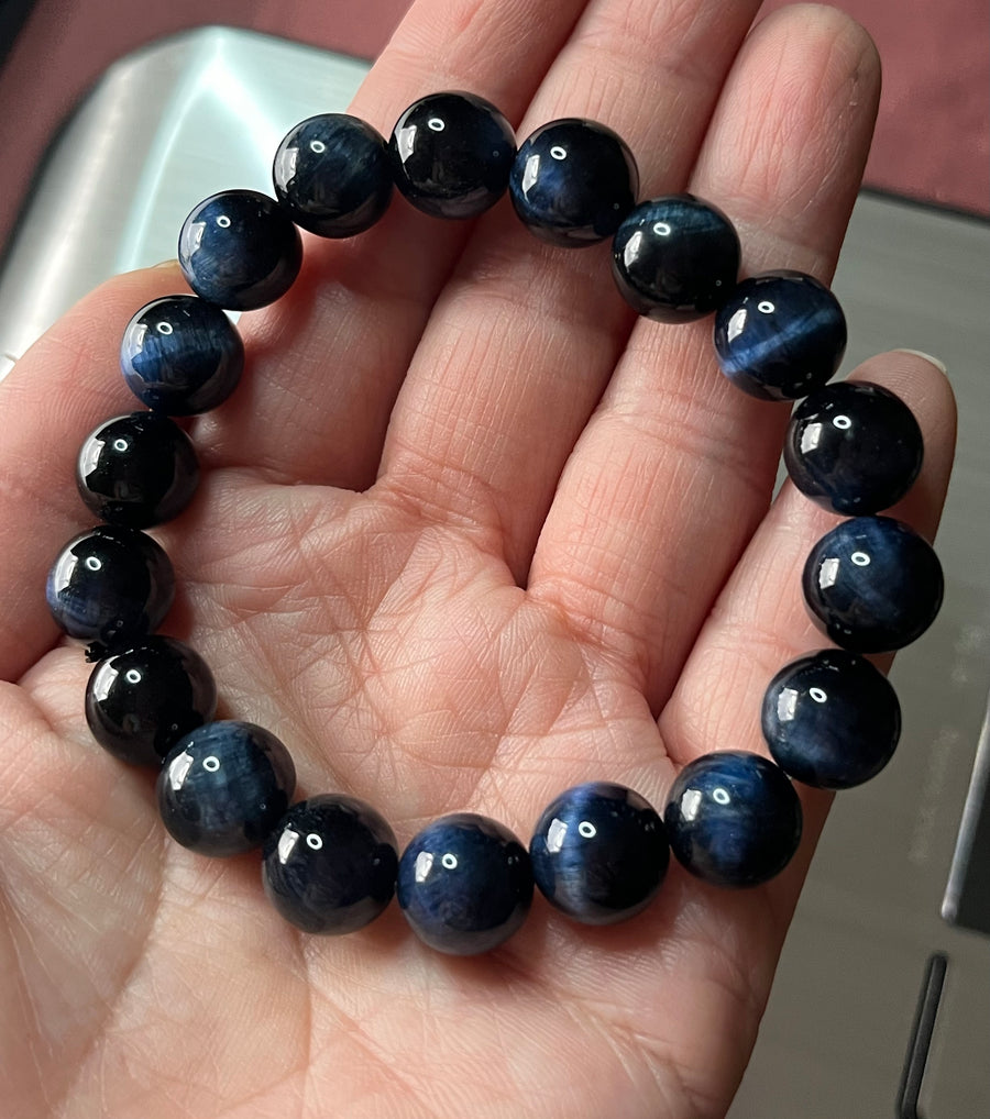 Blue Tiger's Eye bracelet - 10 mm beads (Price Per Piece)