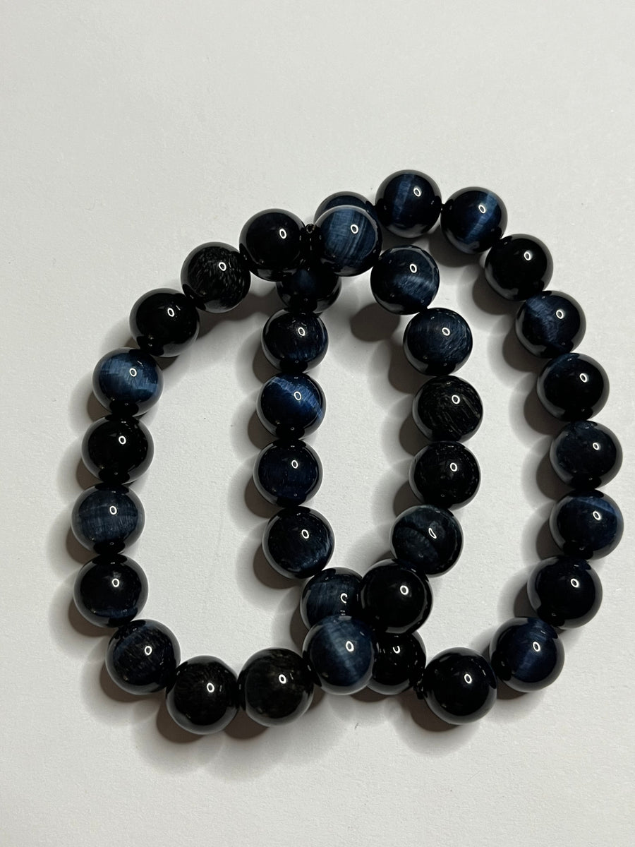 Blue Tiger's Eye bracelet - 10 mm beads (Price Per Piece)