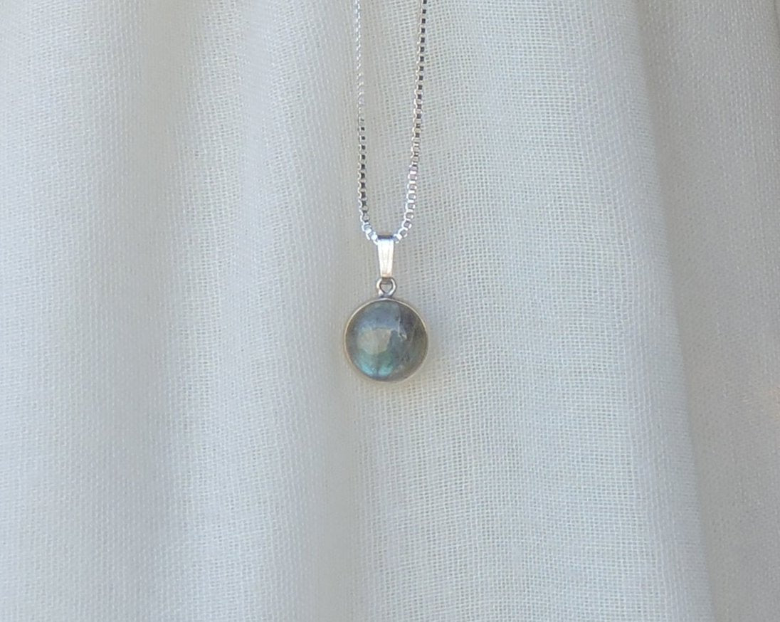 Small Round Labradorite Pendant