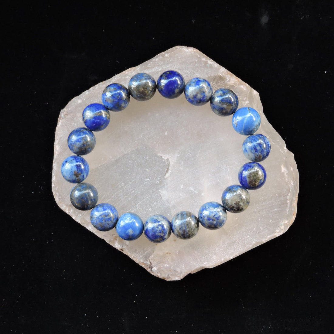 Lapis Lazuli Beaded Bracelet - 10 mm beads