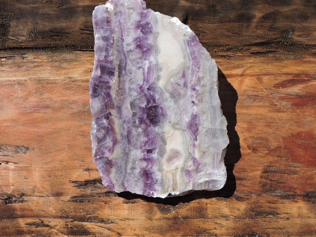 Genuine Purple and White Fluorite Slab