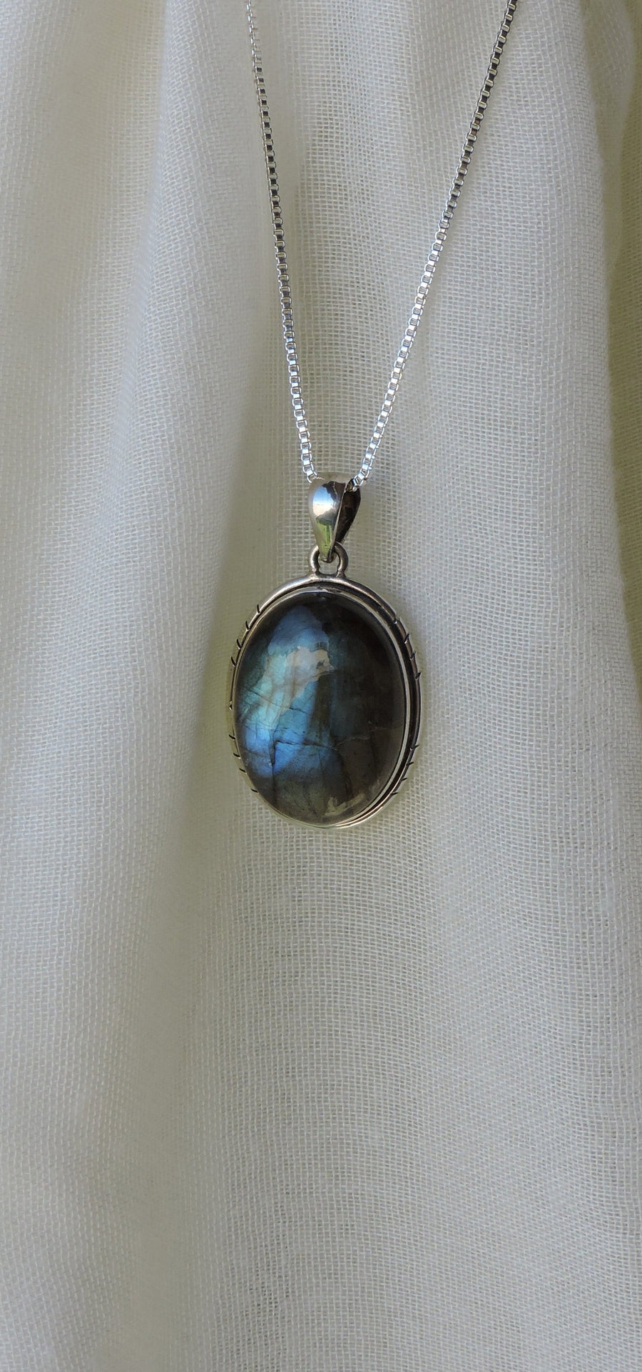 Large Oval Labradorite Pendant