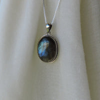 Large Oval Labradorite Pendant