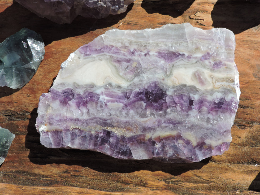 Genuine Purple and White Fluorite Slab