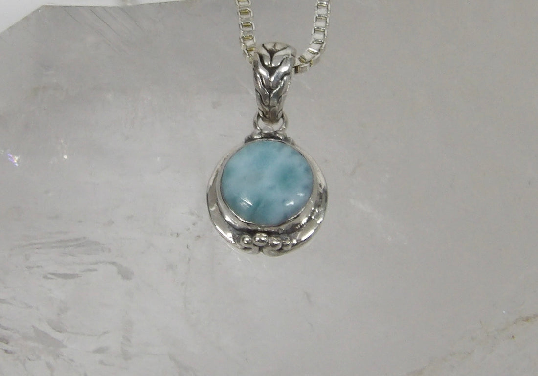 Natural Larimar Sterling Silver Pendants | Choose Your Piece