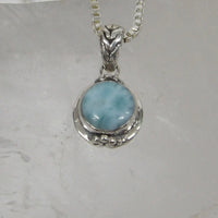 Natural Larimar Sterling Silver Pendants | Choose Your Piece