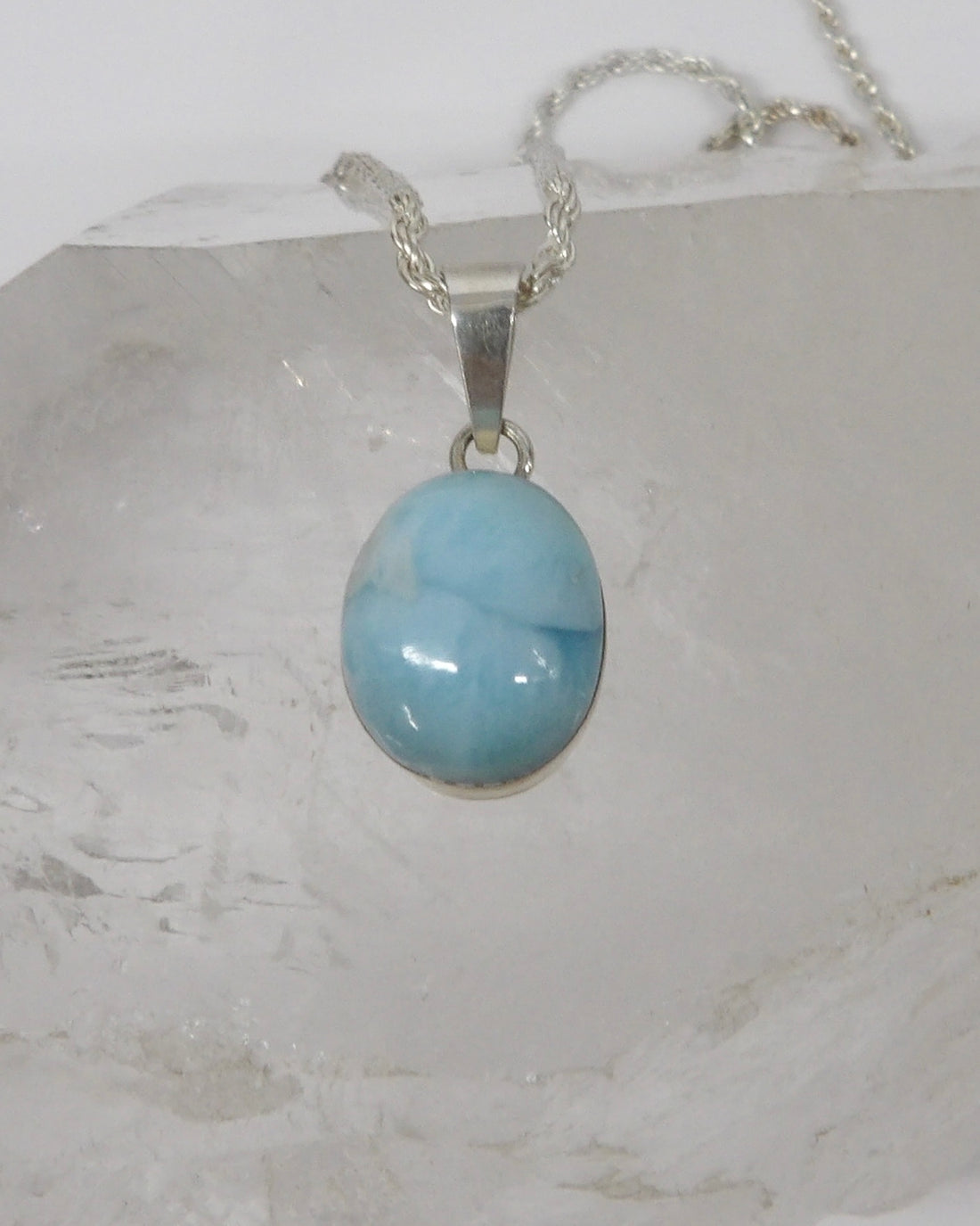 Natural Larimar Sterling Silver Pendants | Choose Your Piece
