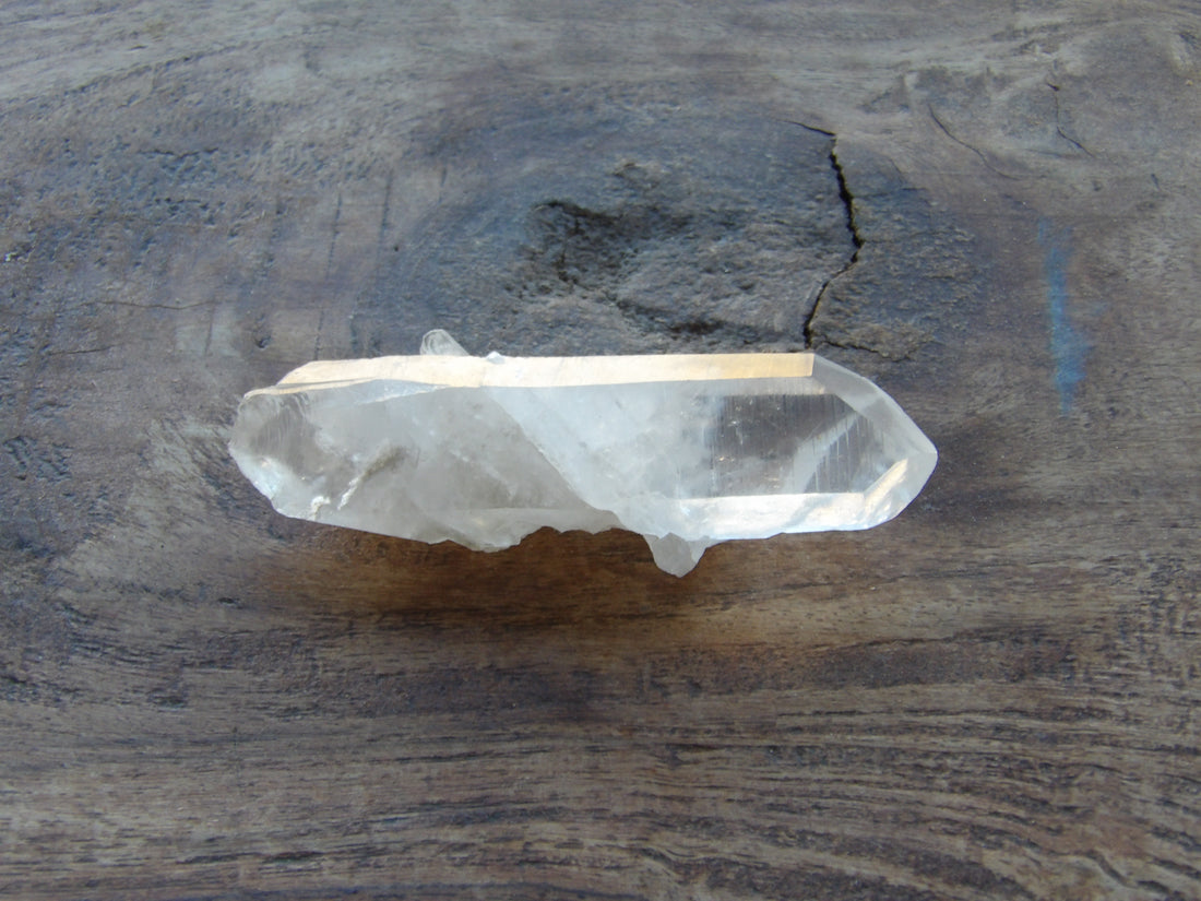 Natural Lemurian quartz with distinctive growth markings