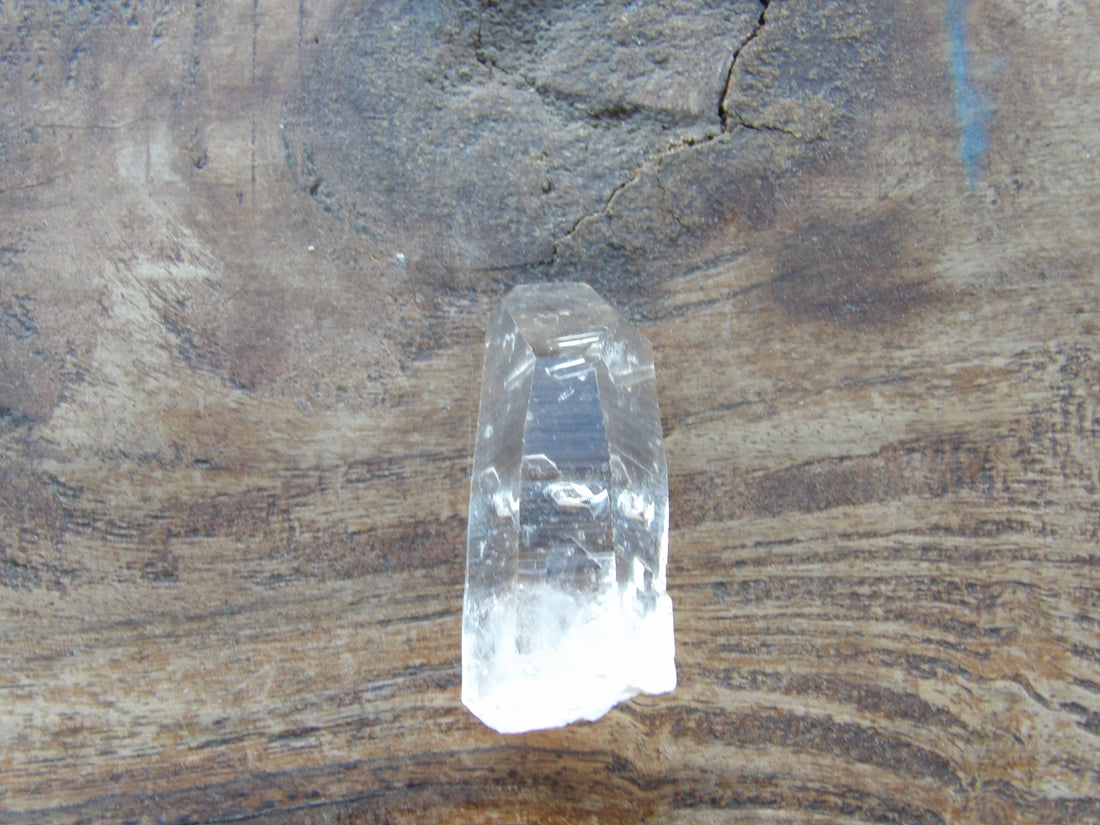 Close-up of Lemurian quartz striations and texture