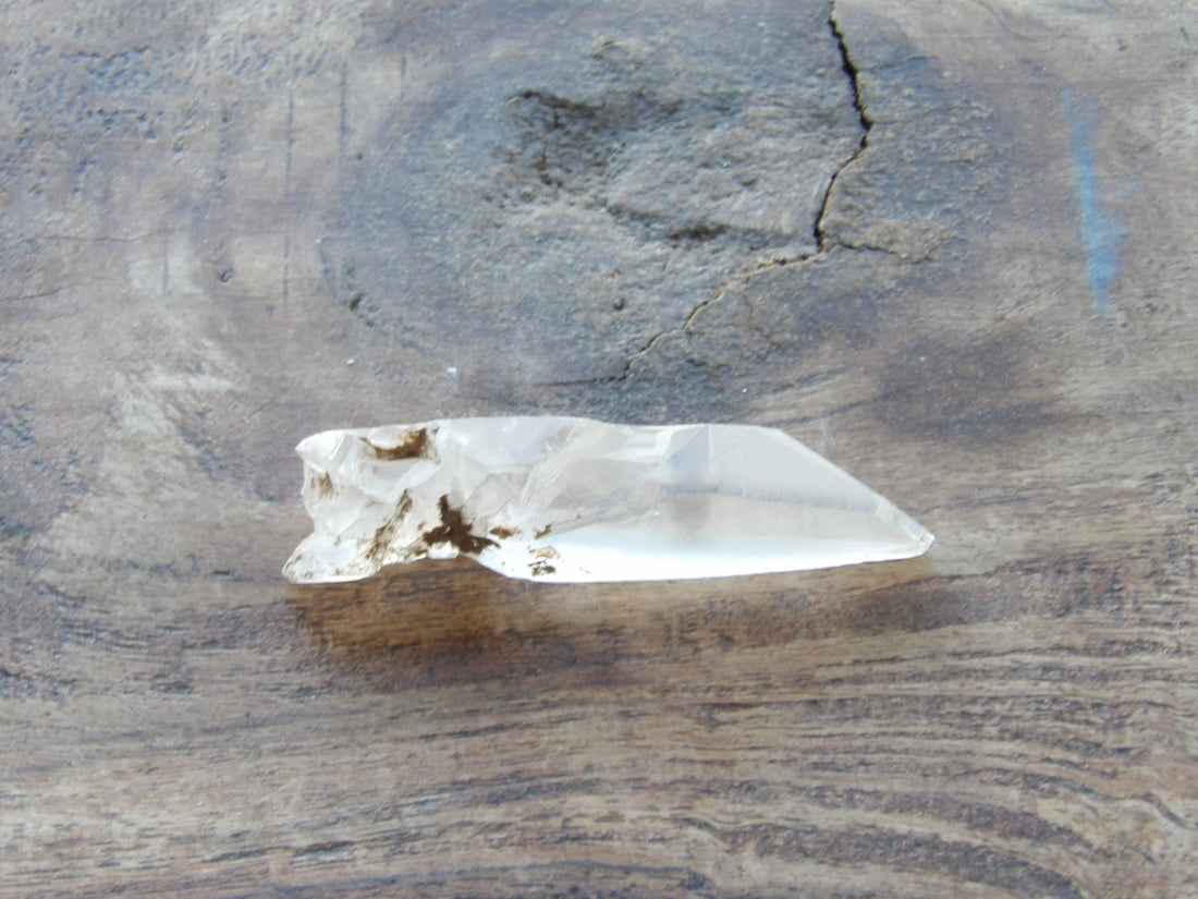 Lemurian quartz crystal point, natural and unaltered