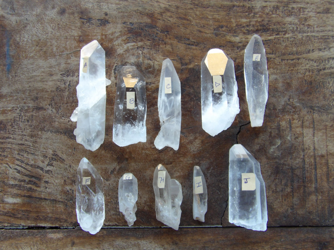 Natural Lemurian quartz crystal with visible striations