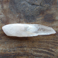 Natural Lemurian quartz point with organic self healed, double terminated shape