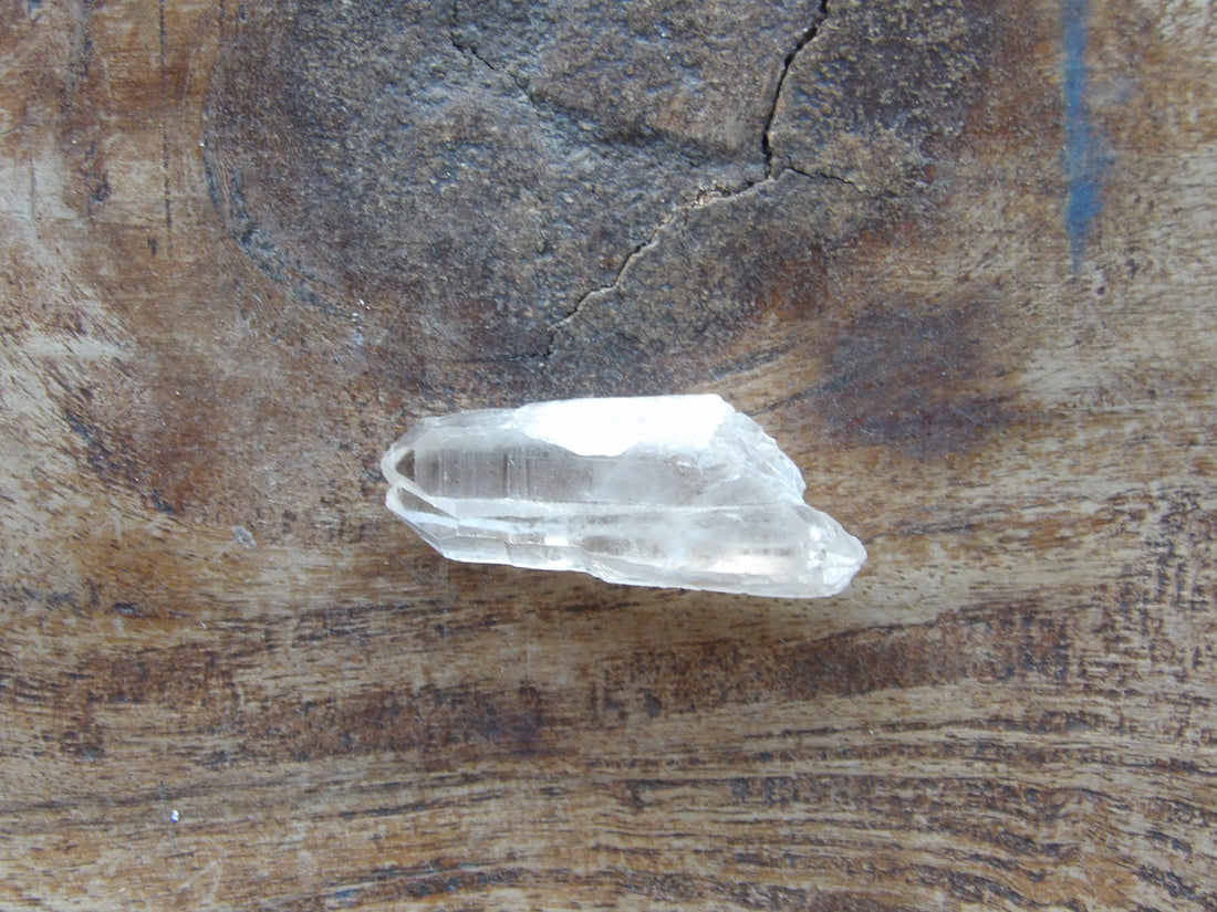 Twin Lemurian quartz point from curated crystal collection